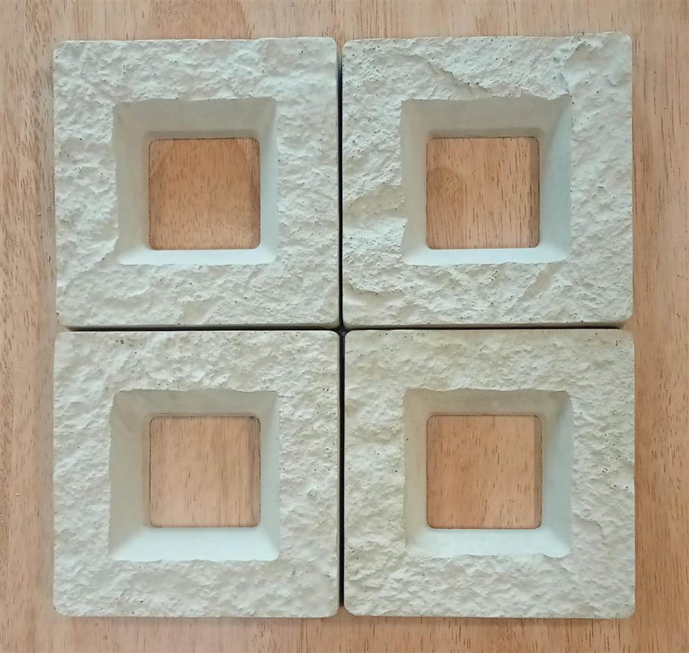 Cobogó Pedra – Kit 4 Peças 20×20×3,5 cm